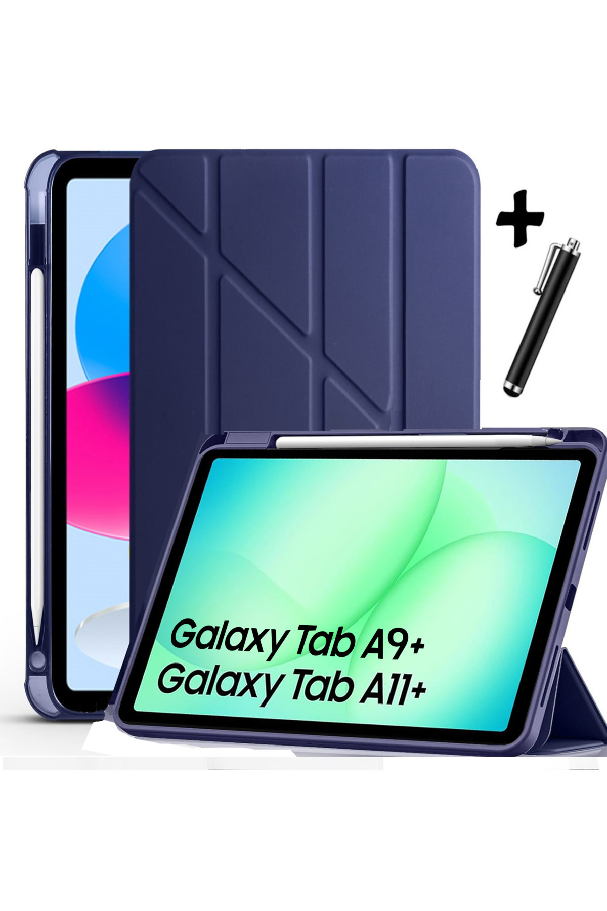 Galaxy Tab A11 Plus/A9 Plus 11 Inch Compatible Case Pencil Compartment Sleep Mode Silicone Cover Sm-x230