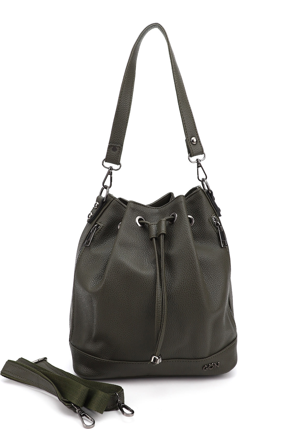 Women's Khaki Flottery Drawstring Shoulder and Backpack