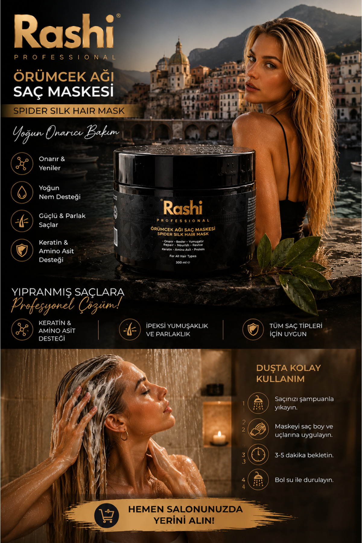 Rashi Karsell colegen Saç Maskesi karsell colegen 300 ml Örümcek Ağı Protein Bakımı – Onarıcı Besleyici Keratin & Amino Asit Destekli — rashi11
