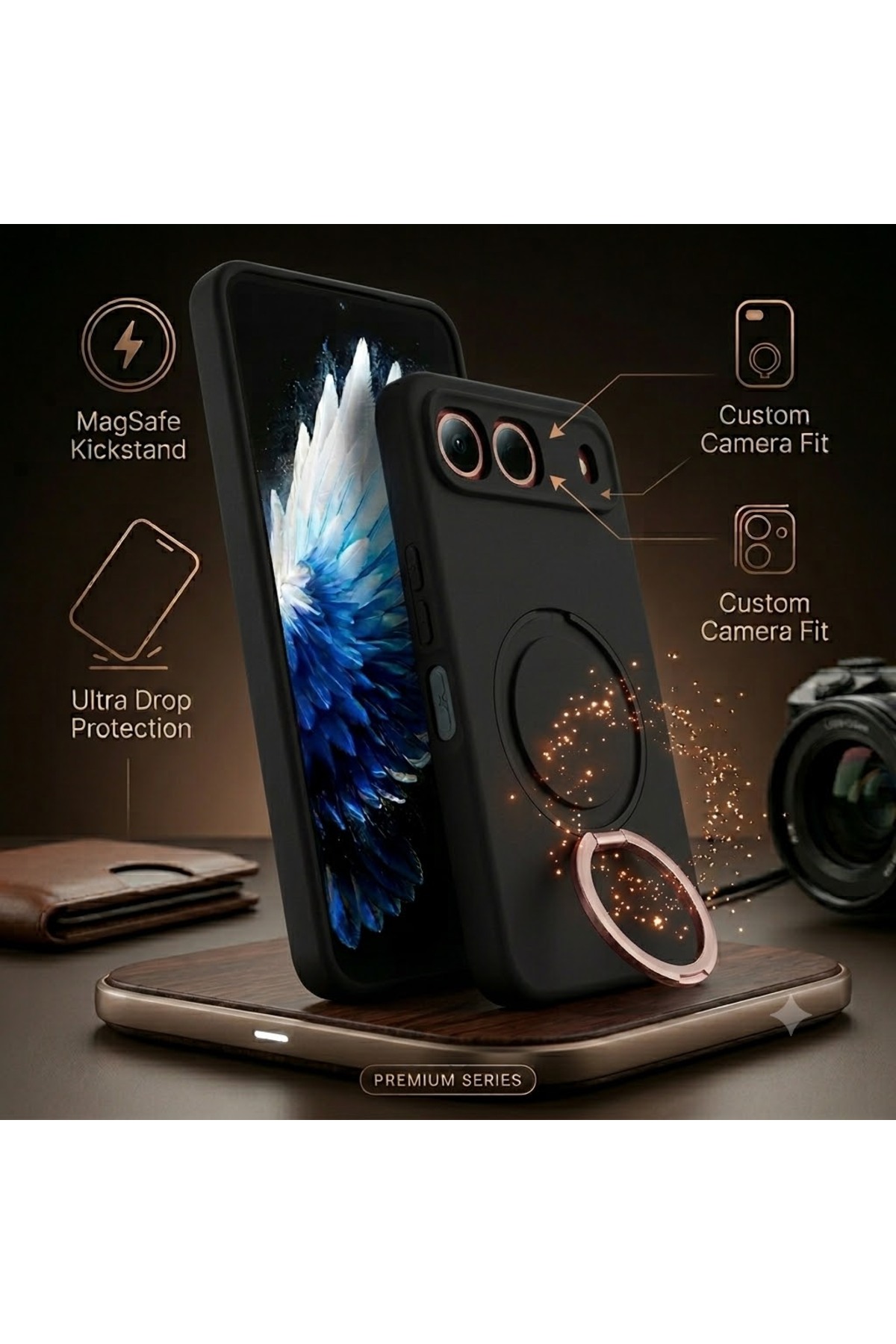 Tecno Spark 40 5G Case Camera Shielded Flexible Silicone Samara Cover with Magsafe Charging Stand
