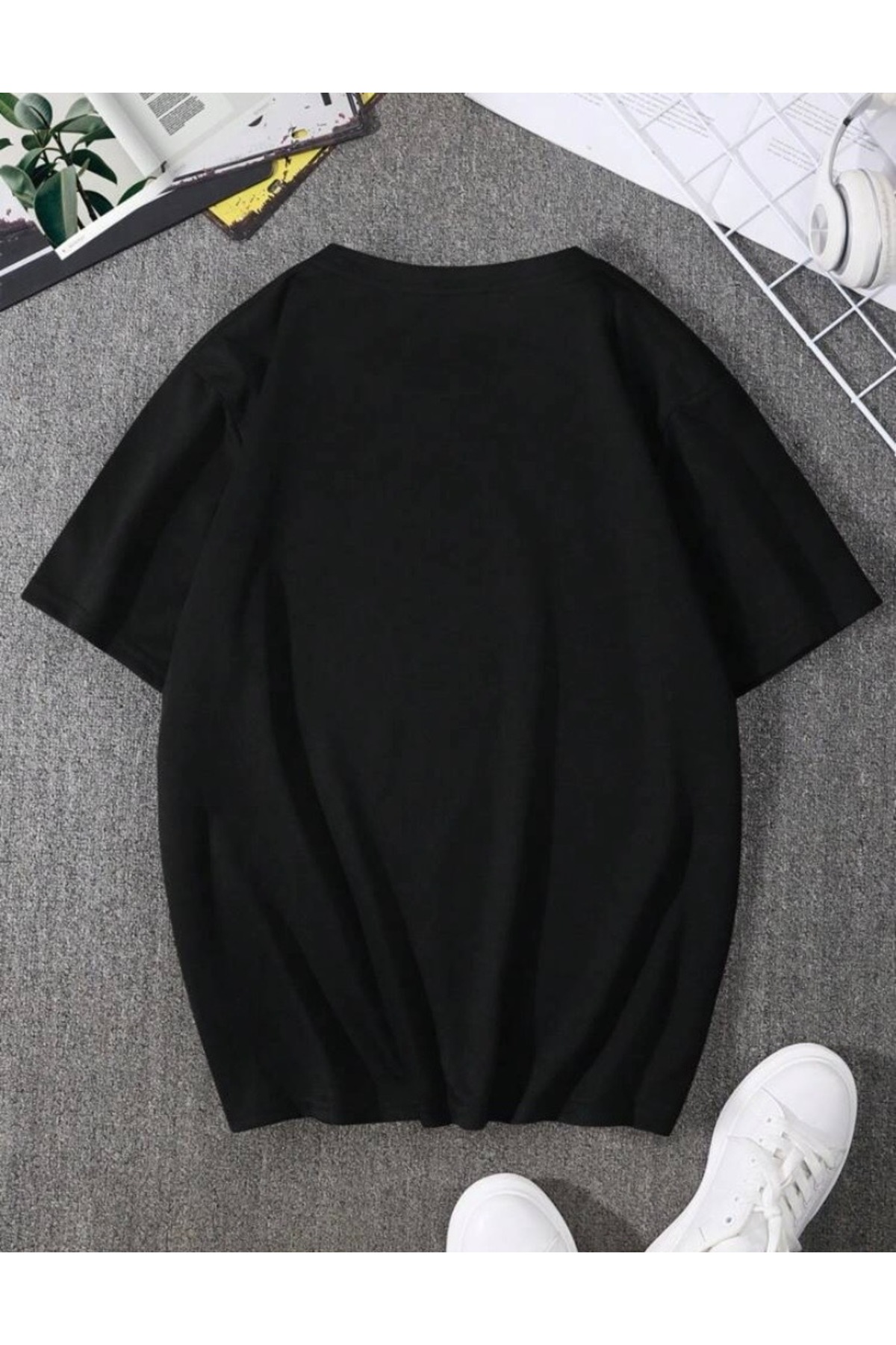 SANTAMİLA  3 lü Füme Bordo Siyah Düz T-shirt - Görsel 3