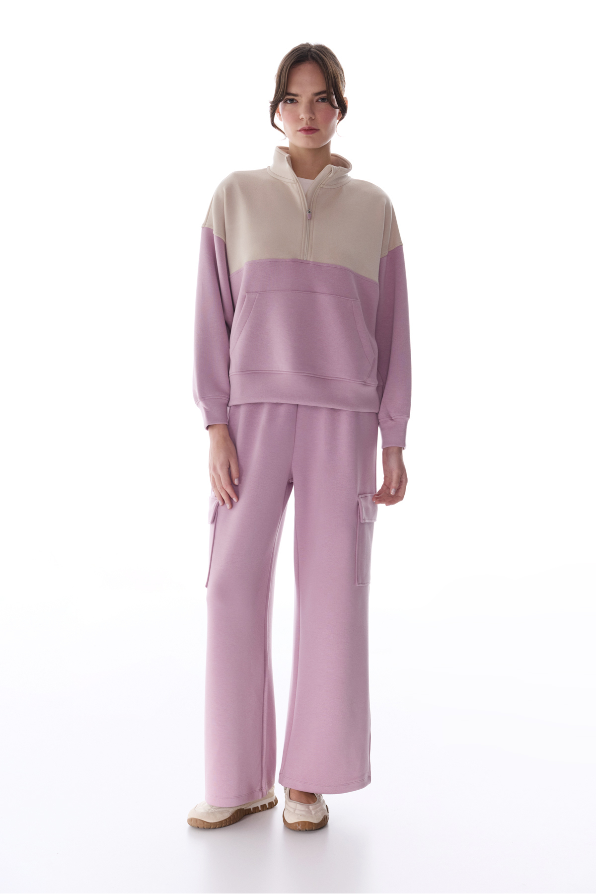 Penti  Açık Lila Silky Feel Color Block Sweatshirt - Görsel 2