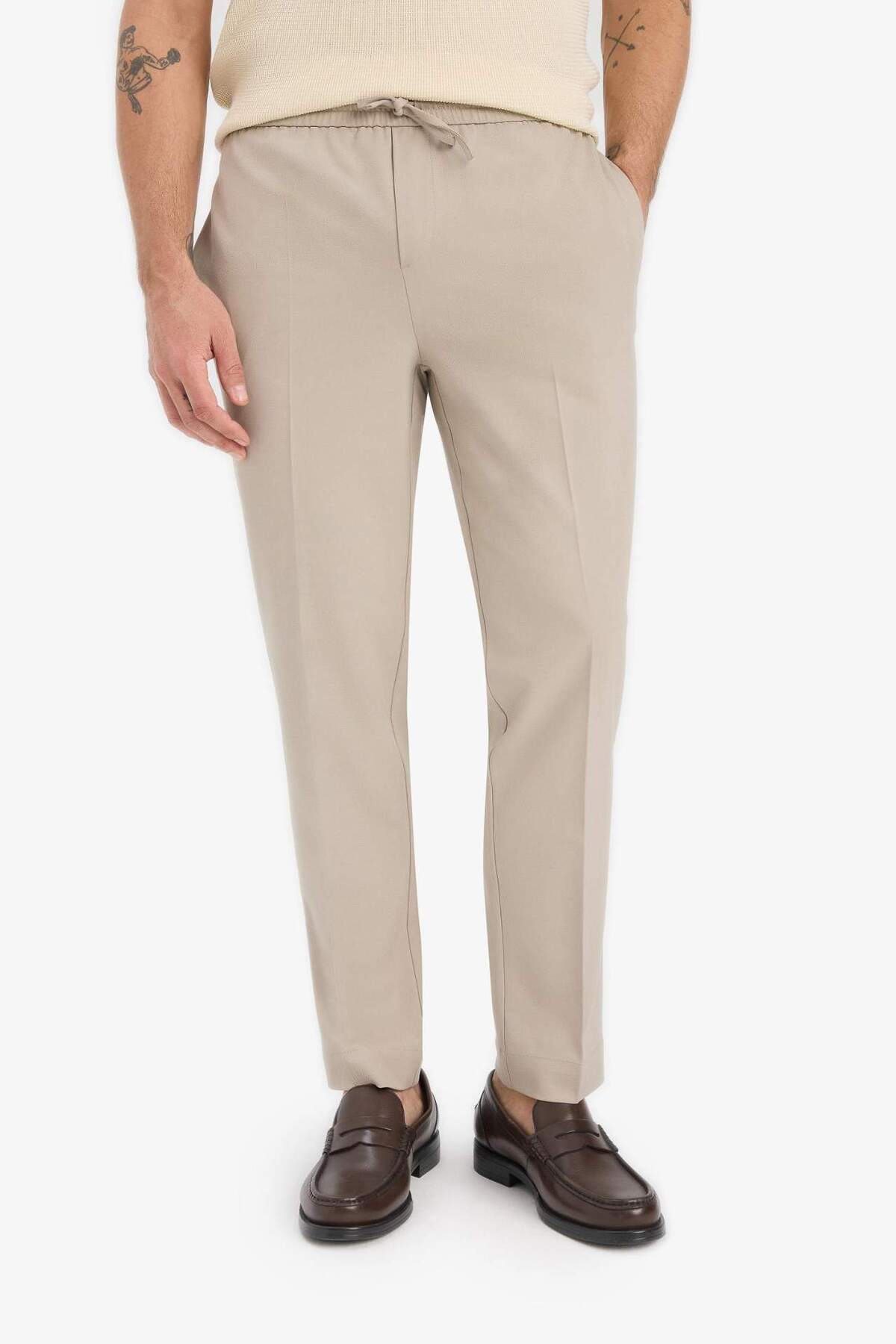 Beli Bağcıklı Lastikli Cepli Jogger Fit Her Yöne Esneyen Yumuşak Tuşe Pantolon A9943AX25AU — خاکستری A9943AX25AUGR302-218052 — تصویر 3 از 5