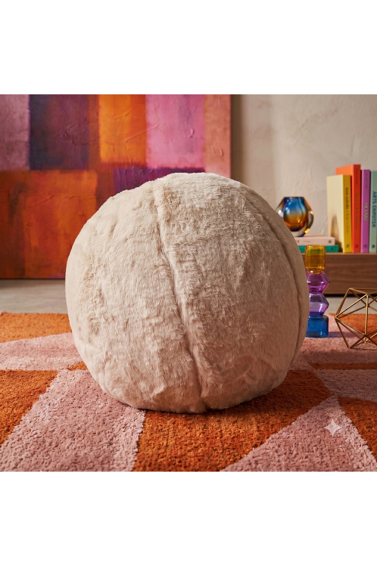 Plush Ball Pillow Beige Ball Kirlent
