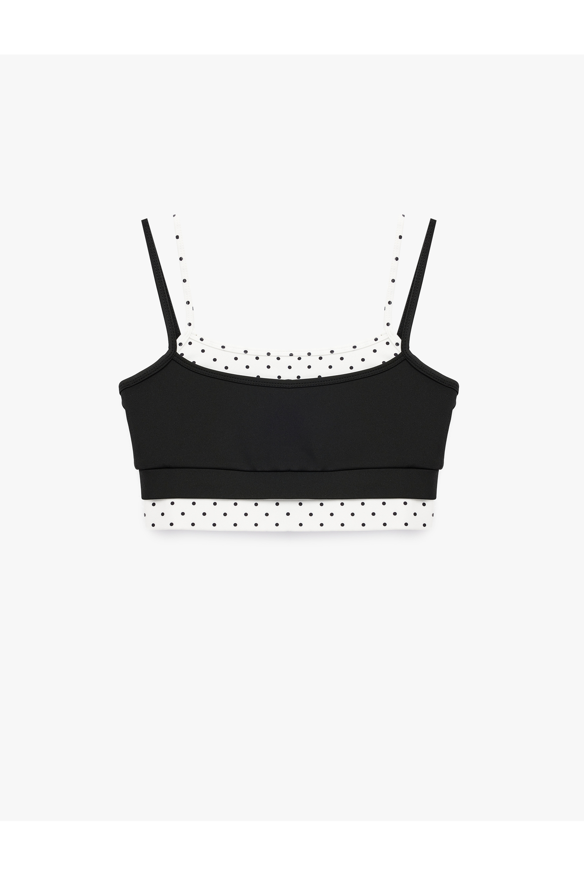 Koton İp Askılı Kolsuz Slim Fit İkili Puantiyeli Sporcu Sütyeni görsel 3