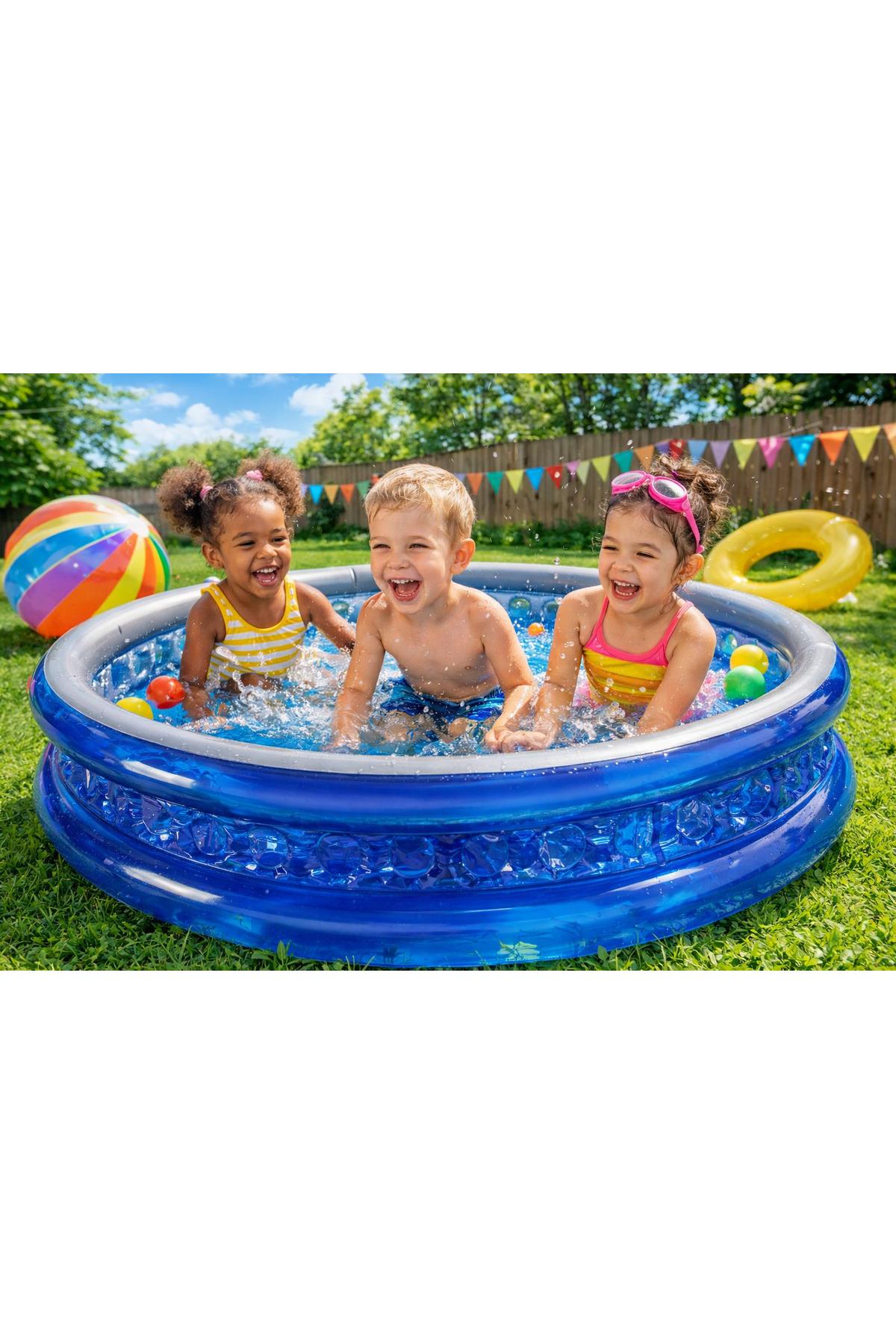 A863 Pool Soft Side 188x188x42 cm double Safety Valve 550 LT water capacity