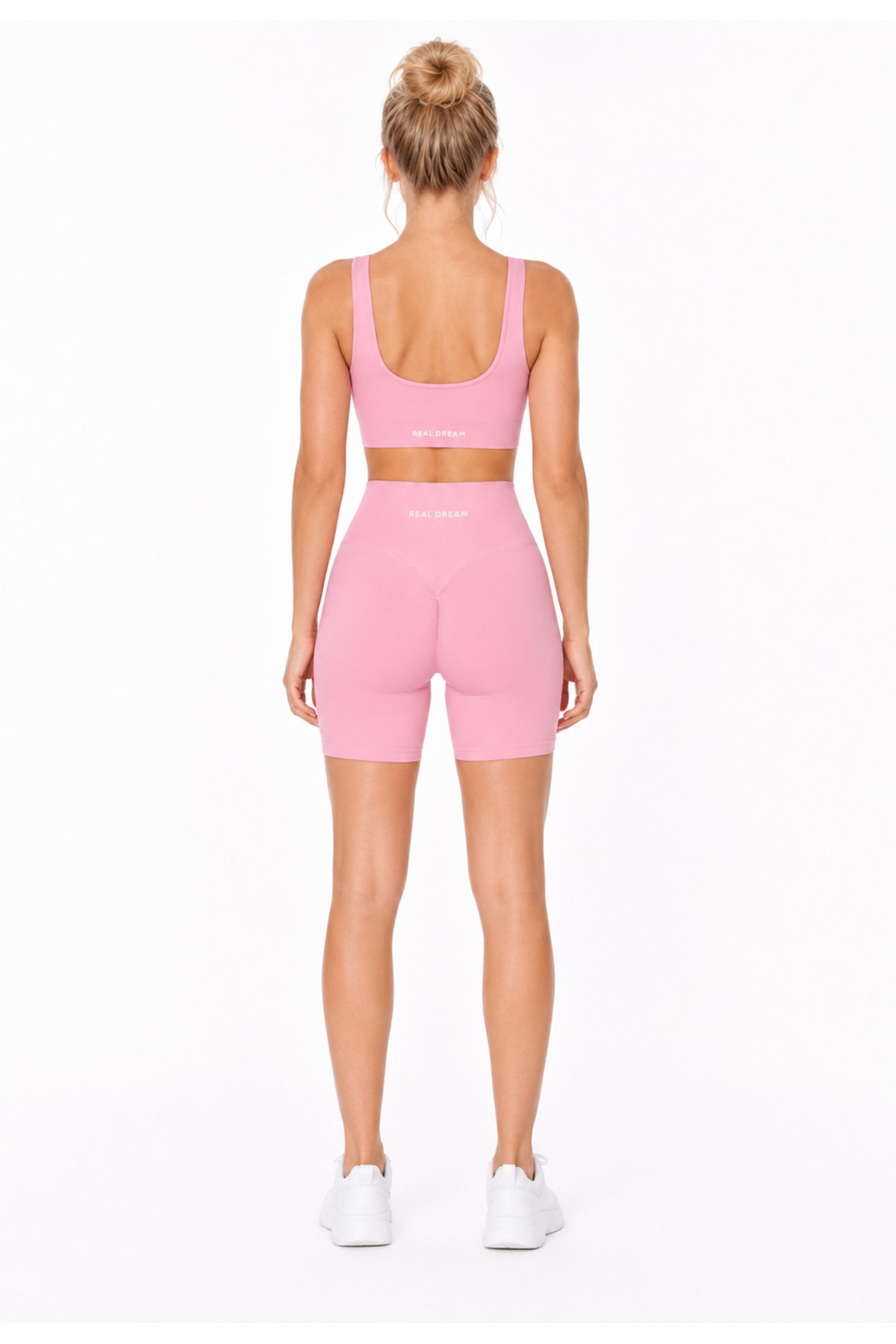 REAL DREAM Kadın Spor Büstiyer Toparlayıcı Destekli Esnek Fit Bra - Peony Pink görsel 5