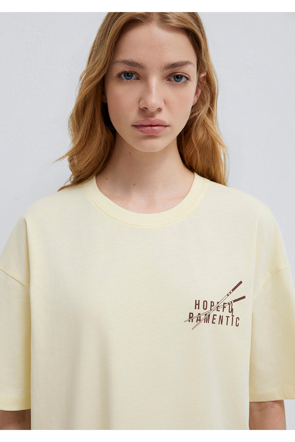 Mavi  Ramen Baskılı Sarı Tişört Loose Fit / Bol Rahat Kesim 1614005-71276 - Görsel 7