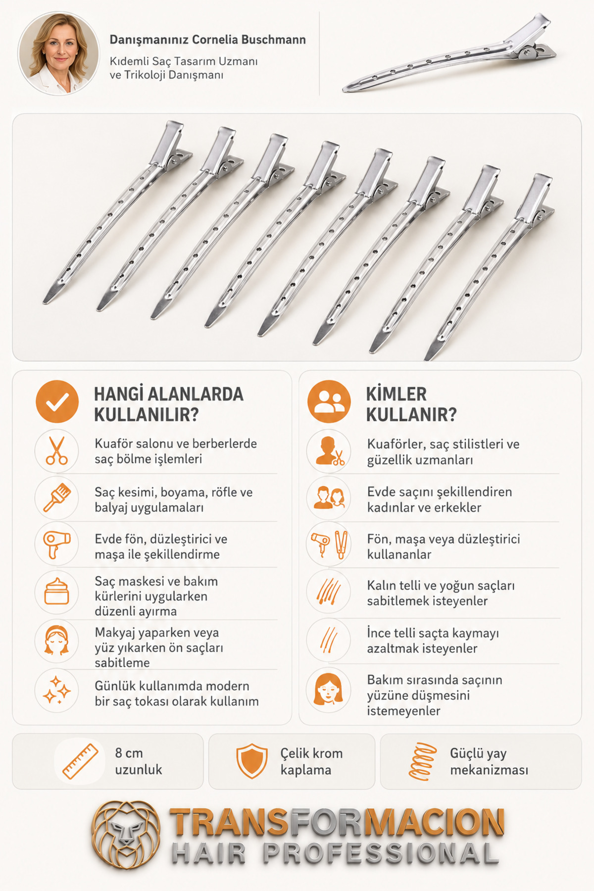 Transformacion Saç Klipsi Metal Toka 12 Adet Absolute Design 718288 görsel 3