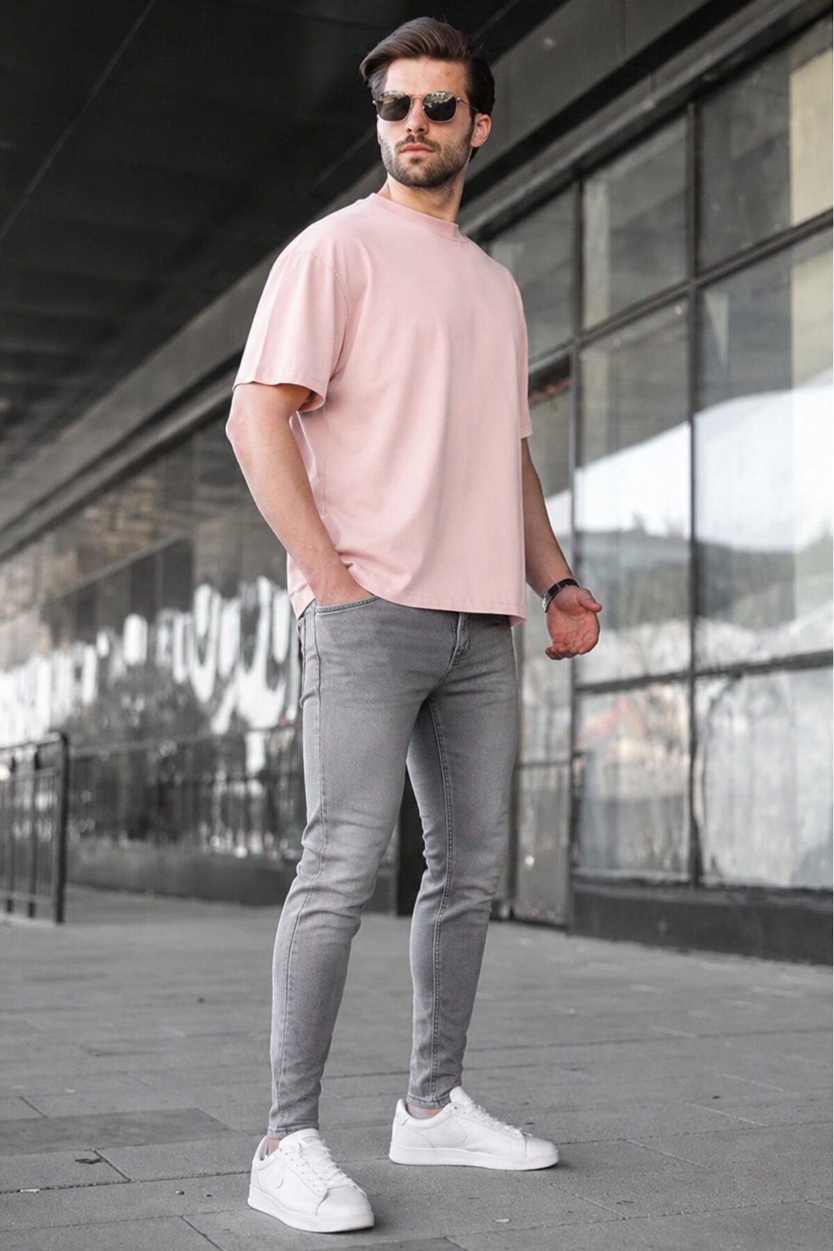Madmext Gri Likralı Skinny Fit Erkek Jean 6323