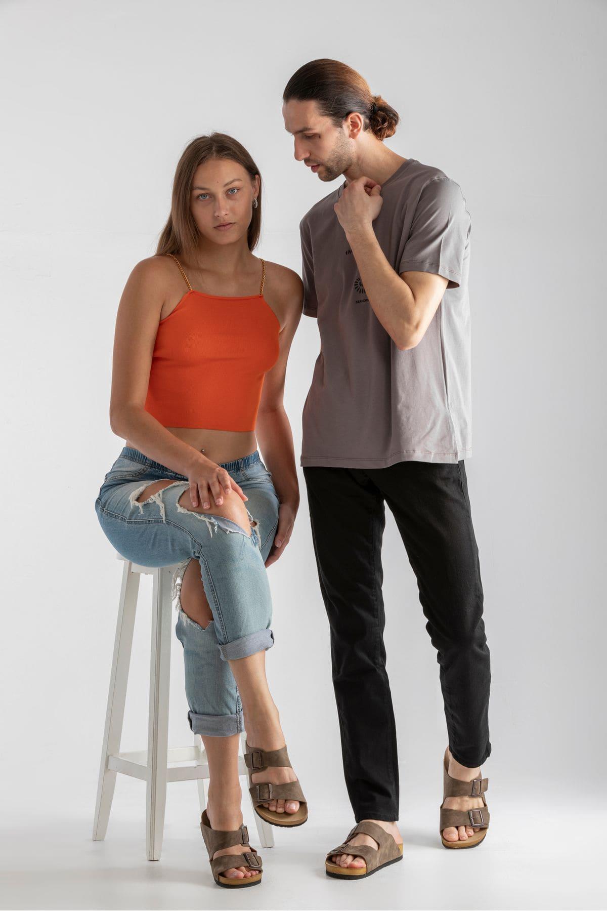 Roy Jones Unisex Ortopedik Tabanlı Konfor Modeli Terlik Çift Bantlı Tokalı Günlük Rahat Dışarı Ev Içi Terliği görsel 5