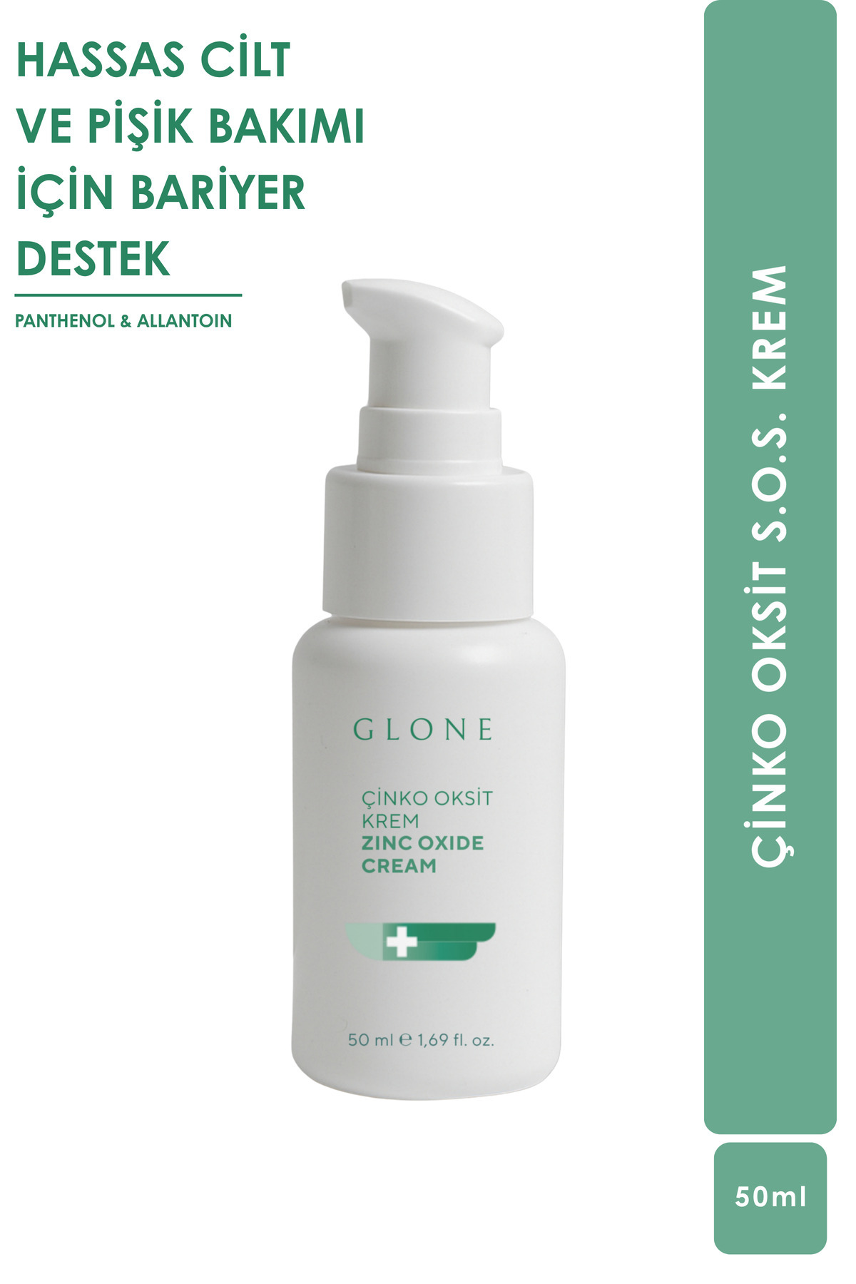 GLONE - Çinko Oksit S.O.S Krem: Hassas Cilt & Pişik Önleyici Panthenol, Lanolin, Allantoin Güçlü Bariyer — çinko14