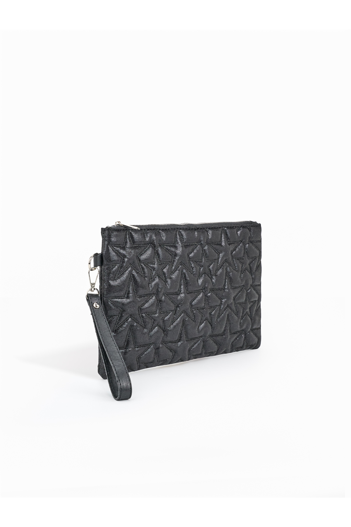 212 Yıldız Desenli Portföy Clutch Bilek Askılı Çanta görsel 3