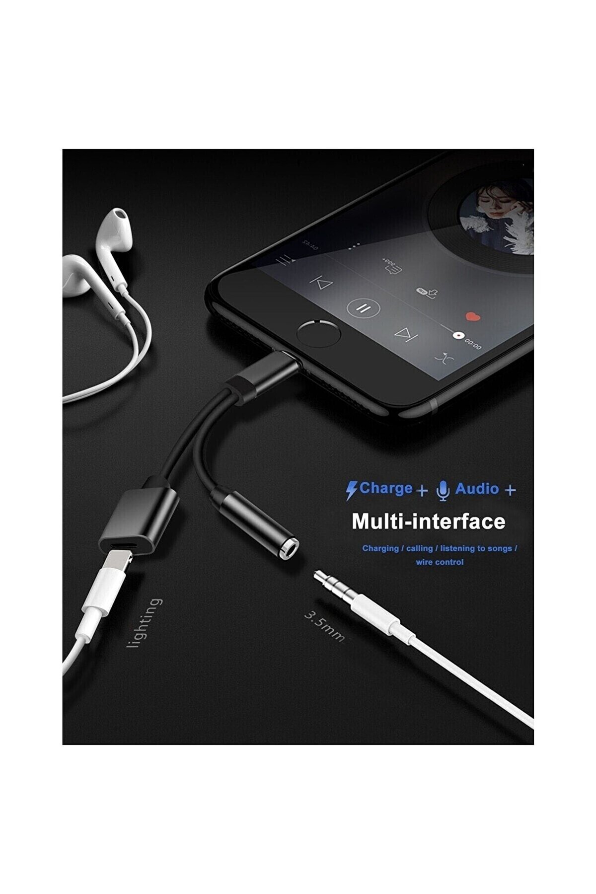 Apple iPhone 14 13 12 11 X 8 7 Uyumlu Kulaklık Çevirici Lightning Dönüştürücü Bluetooth Gerektirmez