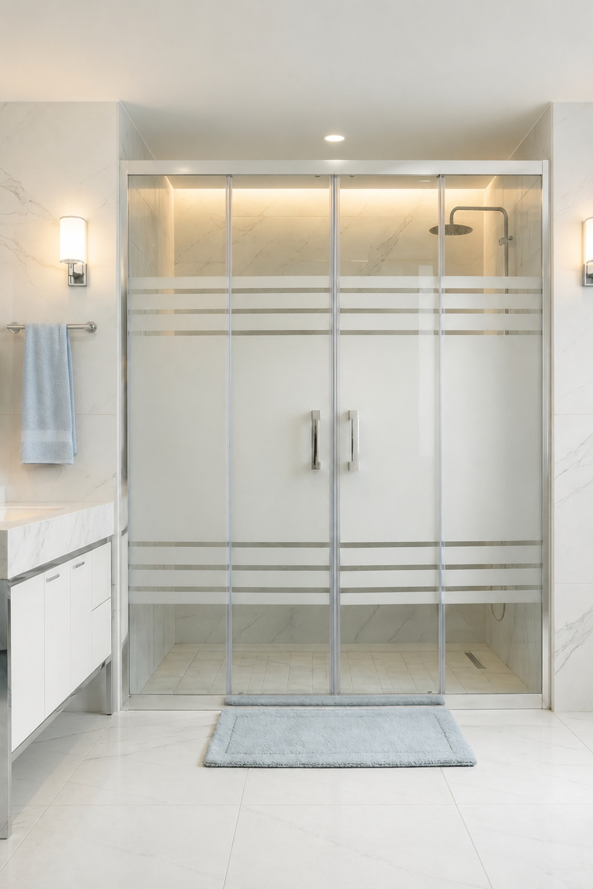 Shower Cabin Front Façade Patterned 5mm Height 190cm
