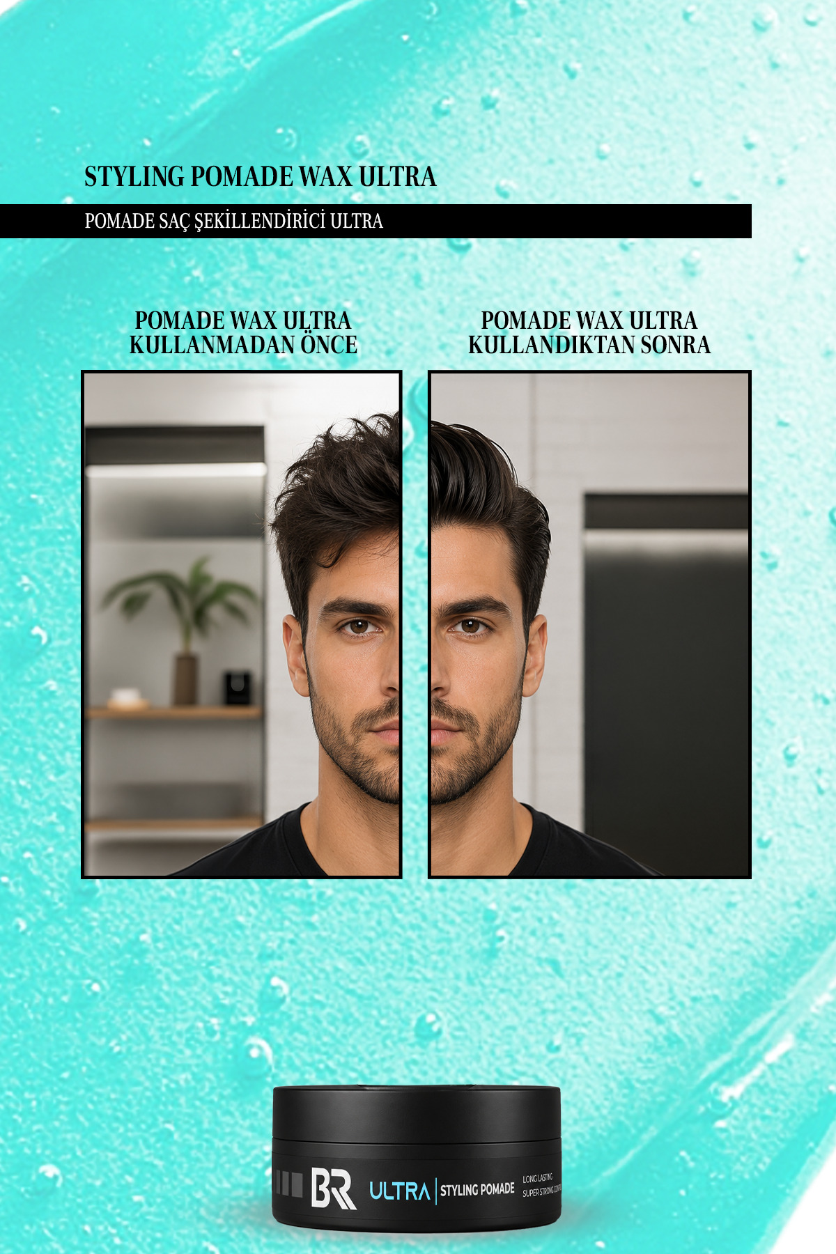 Styling Pomade Wax Ultra 120 ml – Süper Güçlü Tutuşlu Uzun Süre Kalıcı Saç Şekillendirici — firatemir-ultra-wax — تصویر 4 از 4