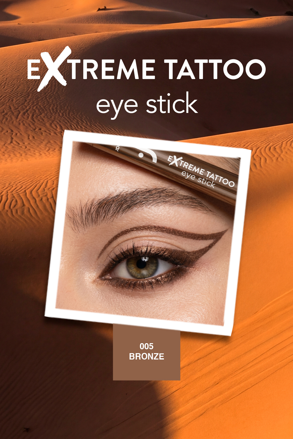 Extreme Tattoo Işıltılı Asansörlü Kalemtıraşlı Jel Göz Kalemi & Far Stick - 005 Bronze — قهوه‌ای 10049 — تصویر 7 از 9