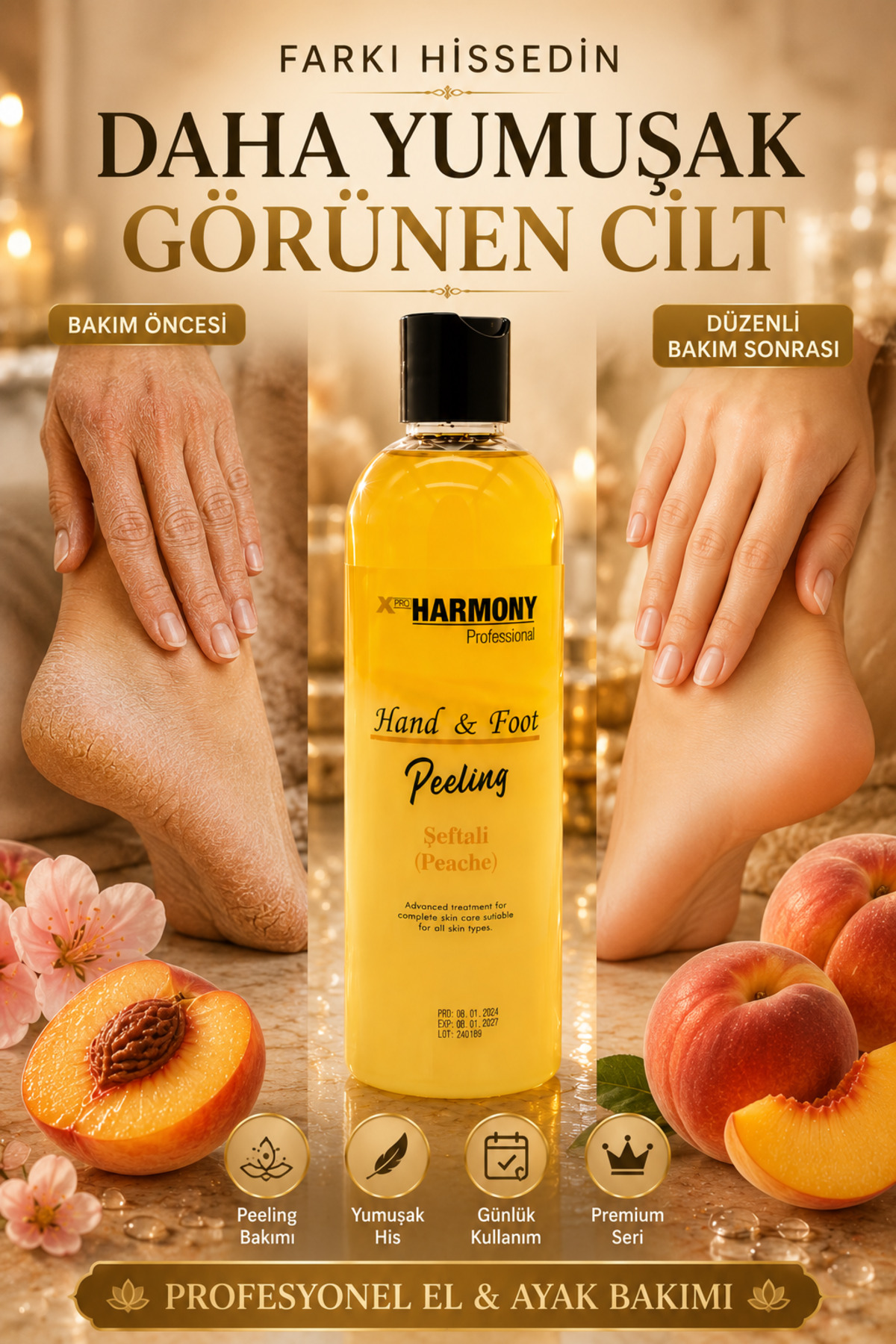 Hand & Foot Peeling Peache Şeftali Aromalı El & Ayak Peelingi 250 ml — XPH-8682887911390 — تصویر 7 از 8