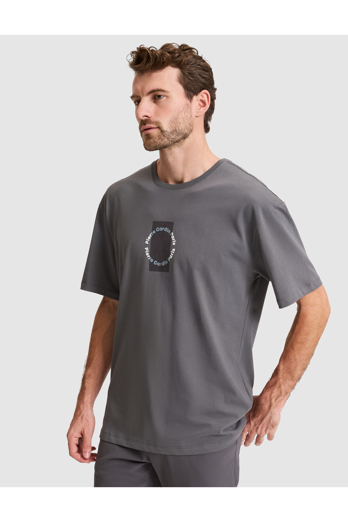 Pierre Cardin Antrasit Comfort Fit Bisiklet Yaka Tişört 50310155-VR006 görsel 3