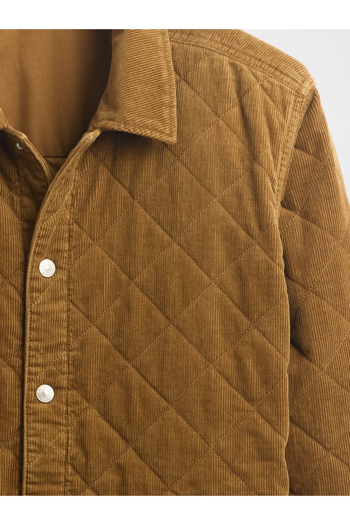 GAP Erkek Açık Kahverengi Quilted Corduroy Relaxed Gömlek Ceket görsel 4