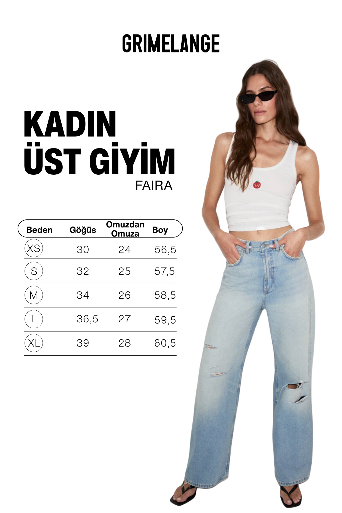 GRIMELANGE FAIRA Kadın Yumuşak Ve Esnek Kumaşlı Vucuda Oturan Nakışlı Beyaz Atlet görsel 6