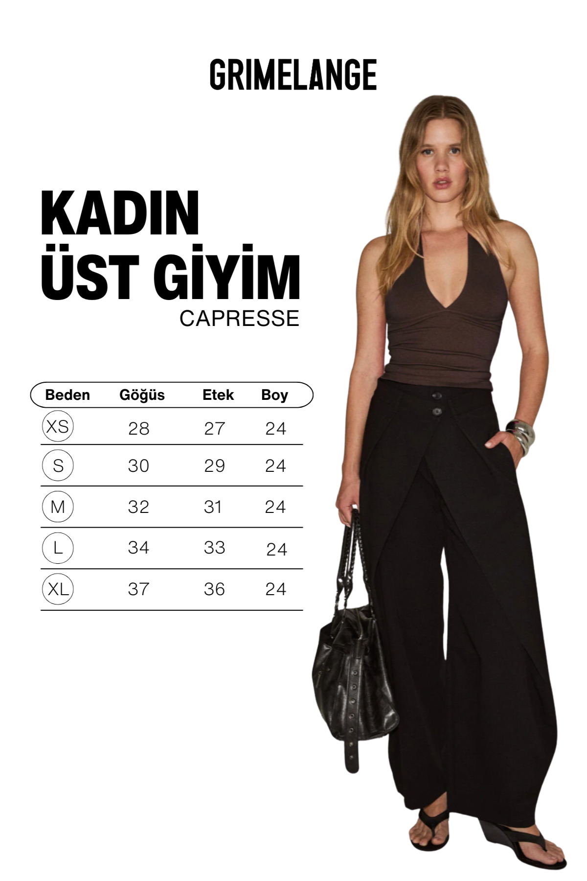 GRIMELANGE CAPRESSE Kadın Yumuşak Ve Esnek Kumaşlı Organik Pamuklu Halter Yakalı Kahverengi Bluz görsel 6