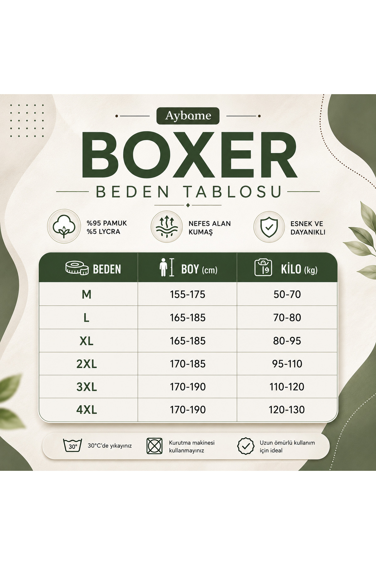 Aybome Erkek Boxer Premium Pamuklu Boxer Külot Esnek Rahat Kalıp görsel 5