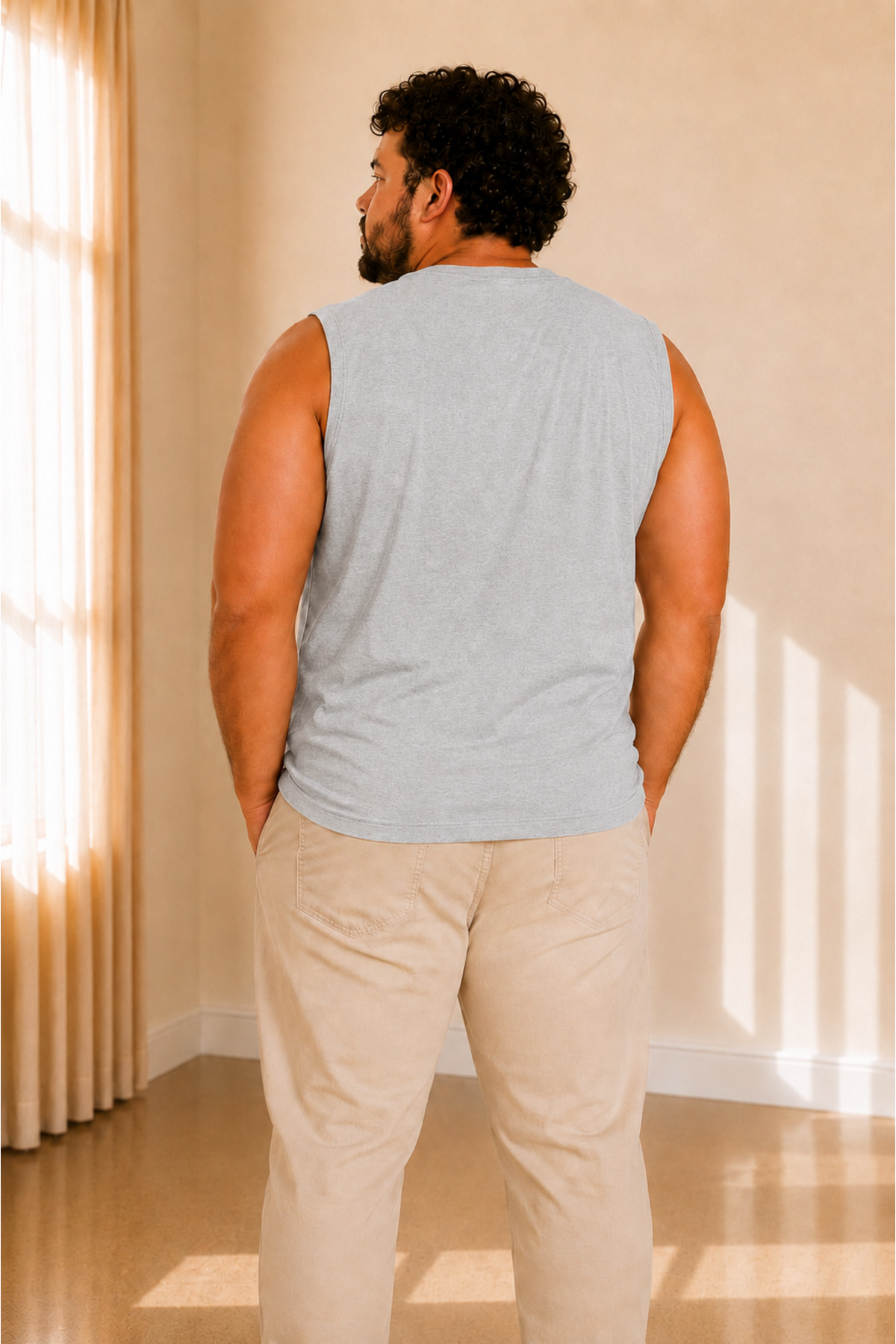 sngl tekstil Erkek Büyük Beden Oversize Sıfır Kollu T-shirt 3xl 4xl 5xl 6xl 7xl 8xl 9xl görsel 3