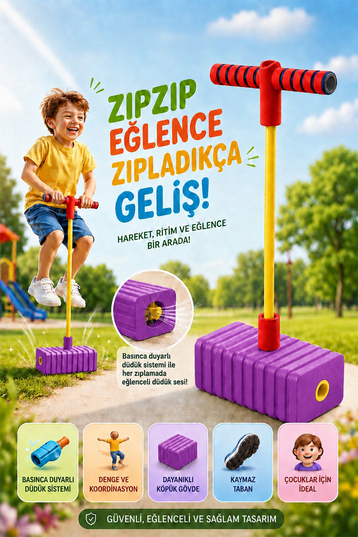 indirimsevinci Çocuklar İçin Atlama Zıplama Oyuncağı Boy Uzatıcı