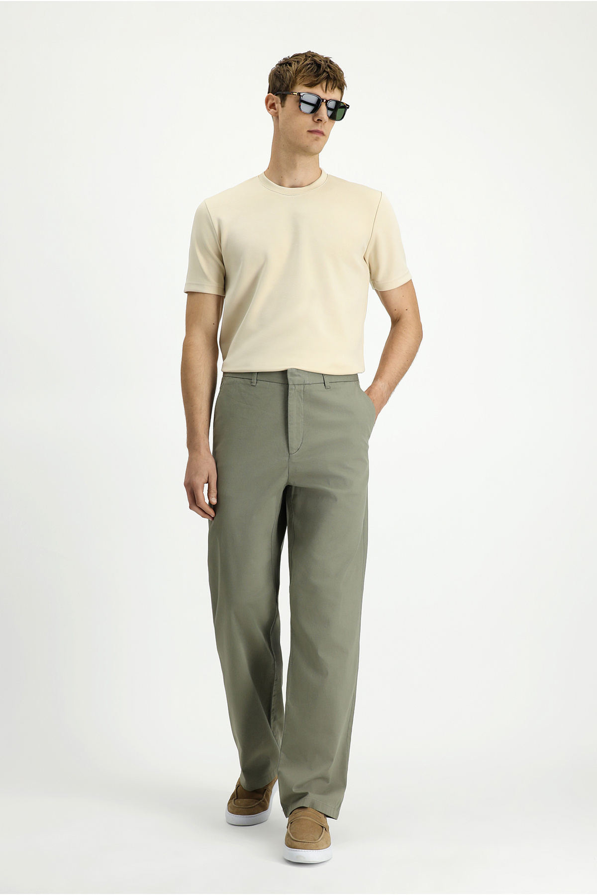Regular Fit Standart Kesim Likralı Kanvas / Chino Pantolon