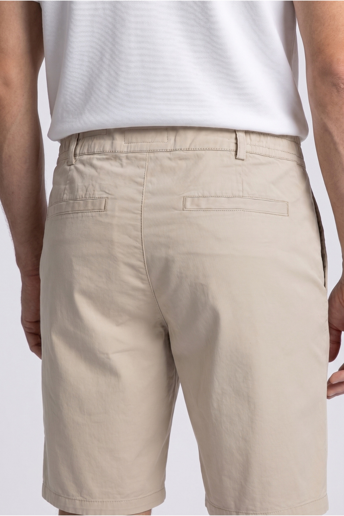 Kiğılı Regular Fit Standart Kesim Çizgili Beli Lastikli Cepli Bermuda Şort görsel 3