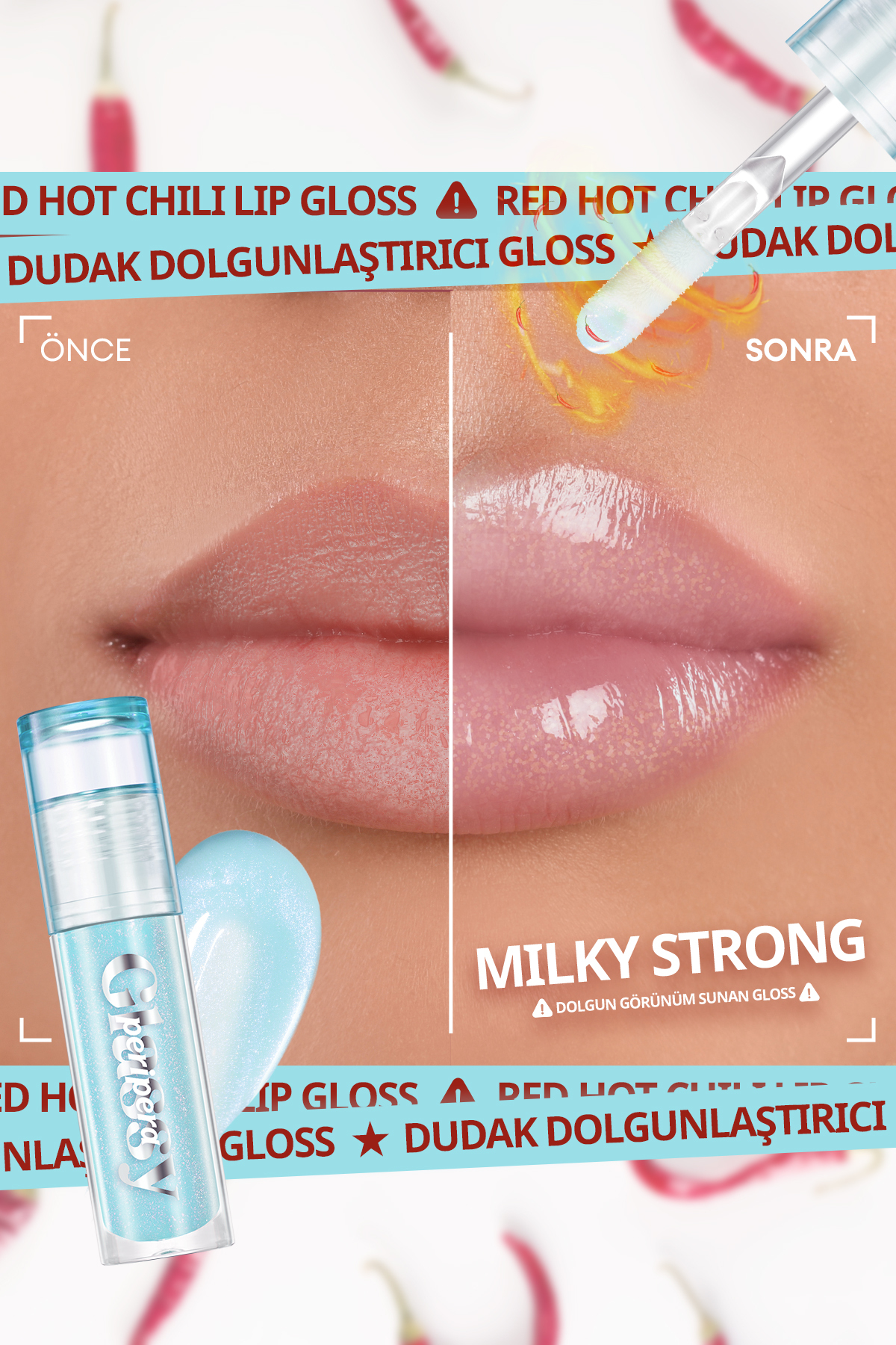 برق لب حجم دهنده آبی اکلیلی (P02 Milky Strong) — آبی 5568 — تصویر 2 از 8