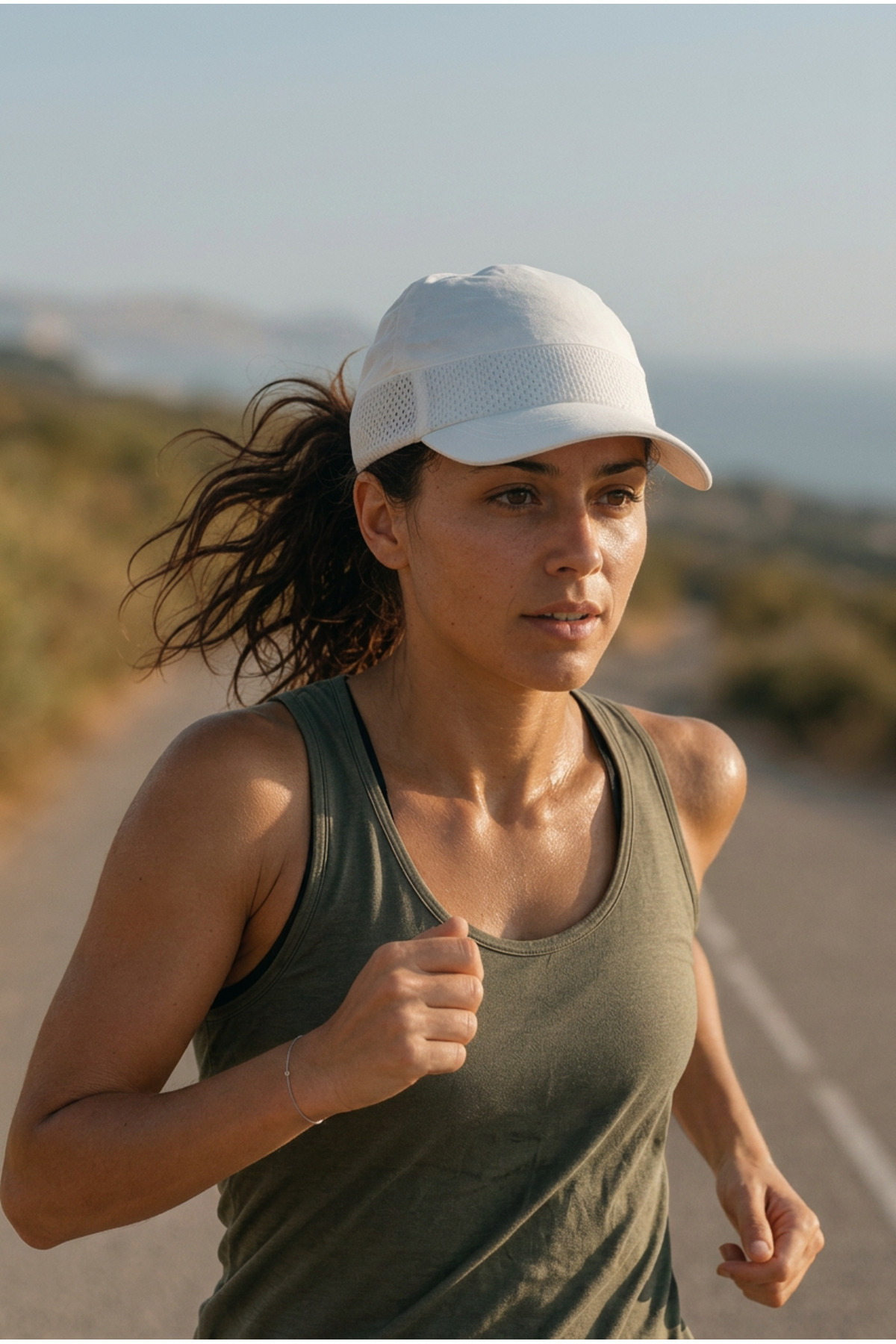 OnMyHead Unisex Spor Fileli Merserize Tenis Şapkası Yazlık Beyaz görsel 3