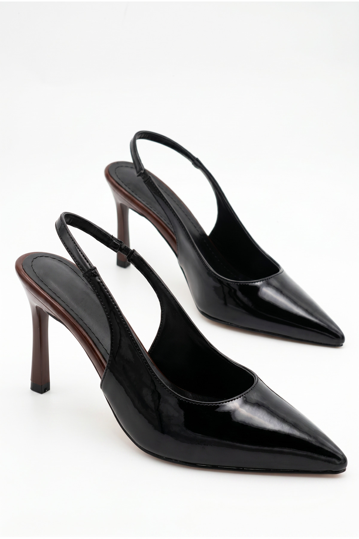 Women's Special Design Slim Heels Double Color Stiletto Elastic Banded Pointed Toe Heels