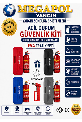 megapol Eva trafik ilk yardım seti, acil durum çekici her yere trafik seti, a...