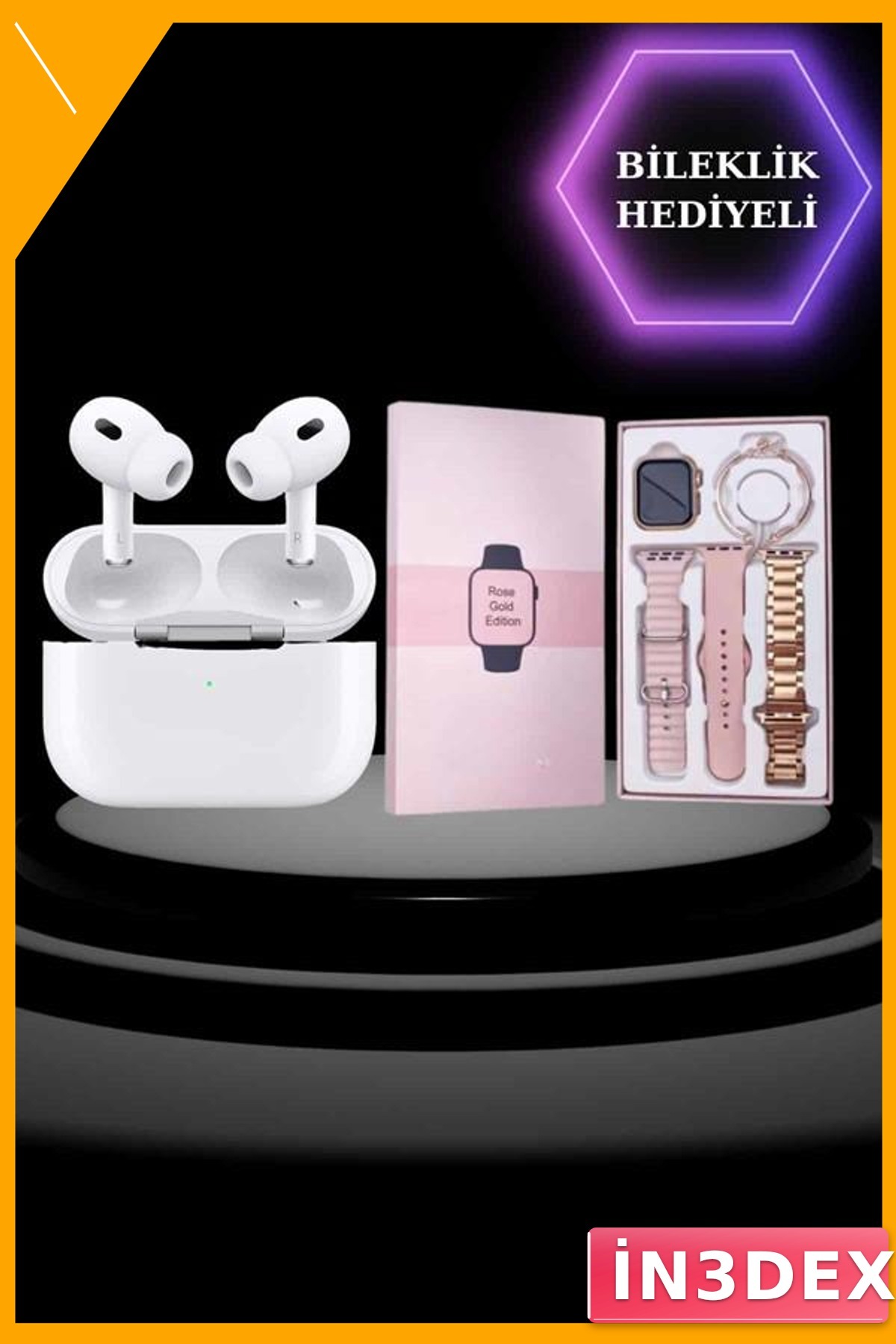 Akıllı Saat ve Bluetooth Kulaklık Seti 1.70" AMOLED Pembe