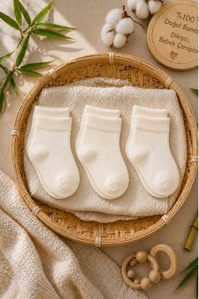 Pico Baby 3'lü Bambu Terletmeyen Bebek & Çocuk Patik Çorap