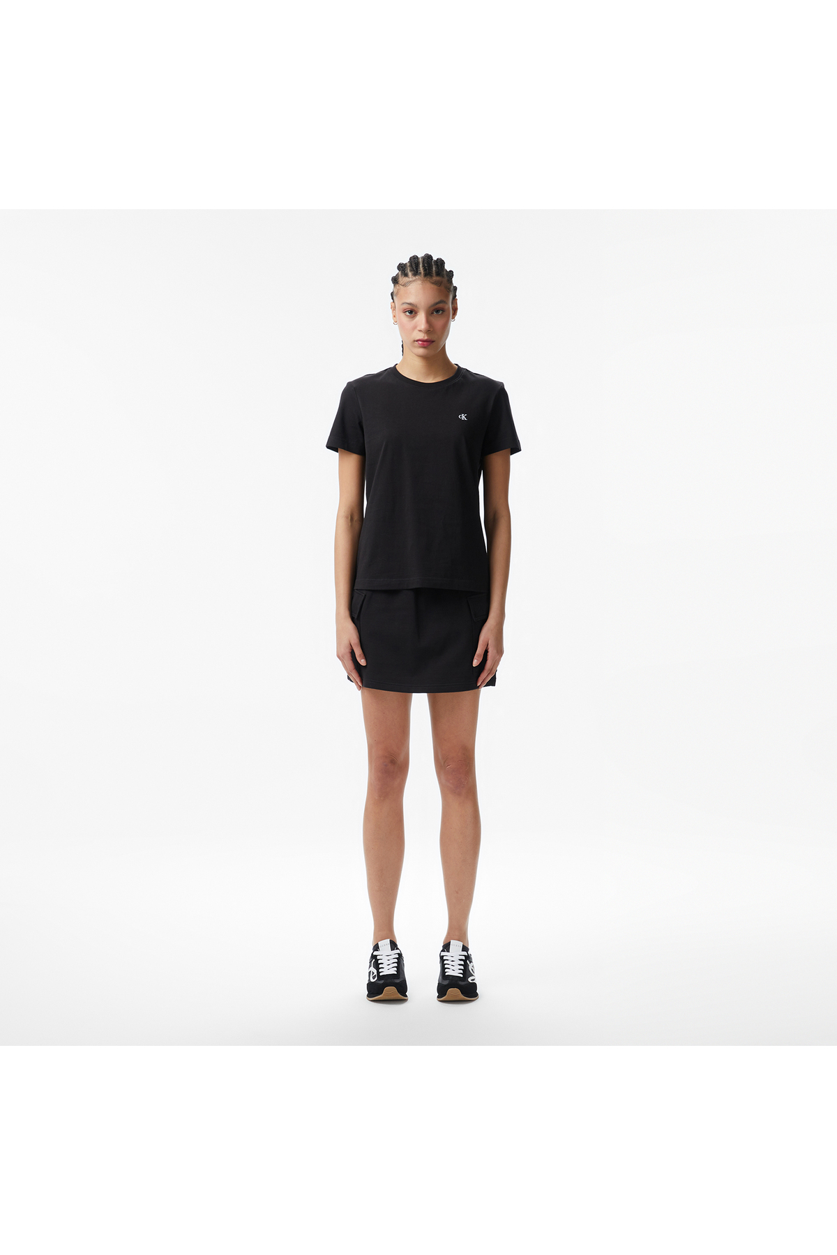 Calvin Klein Monogram Kadın Siyah T-Shirt görsel 3