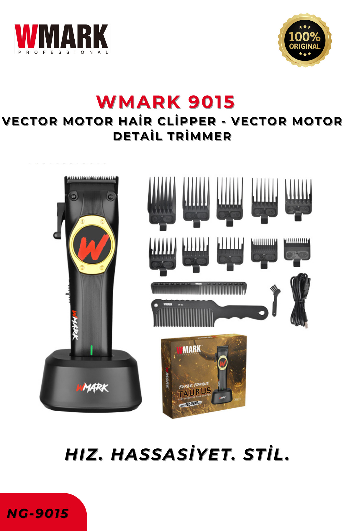 Wmark NG-9015 Siyah Vektör Motorlu Saç Kesme Makinesi - Fiyatı