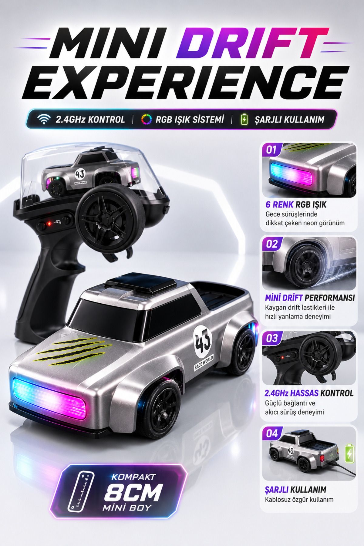 む*ぎ様 ブリヂストンYA438 リチウム5AH 24インチ 3段LED 実用, YILDIRIM OYUNCAK Mini RC Drift Arabası 8cm - 2.4GHz Uzaktan