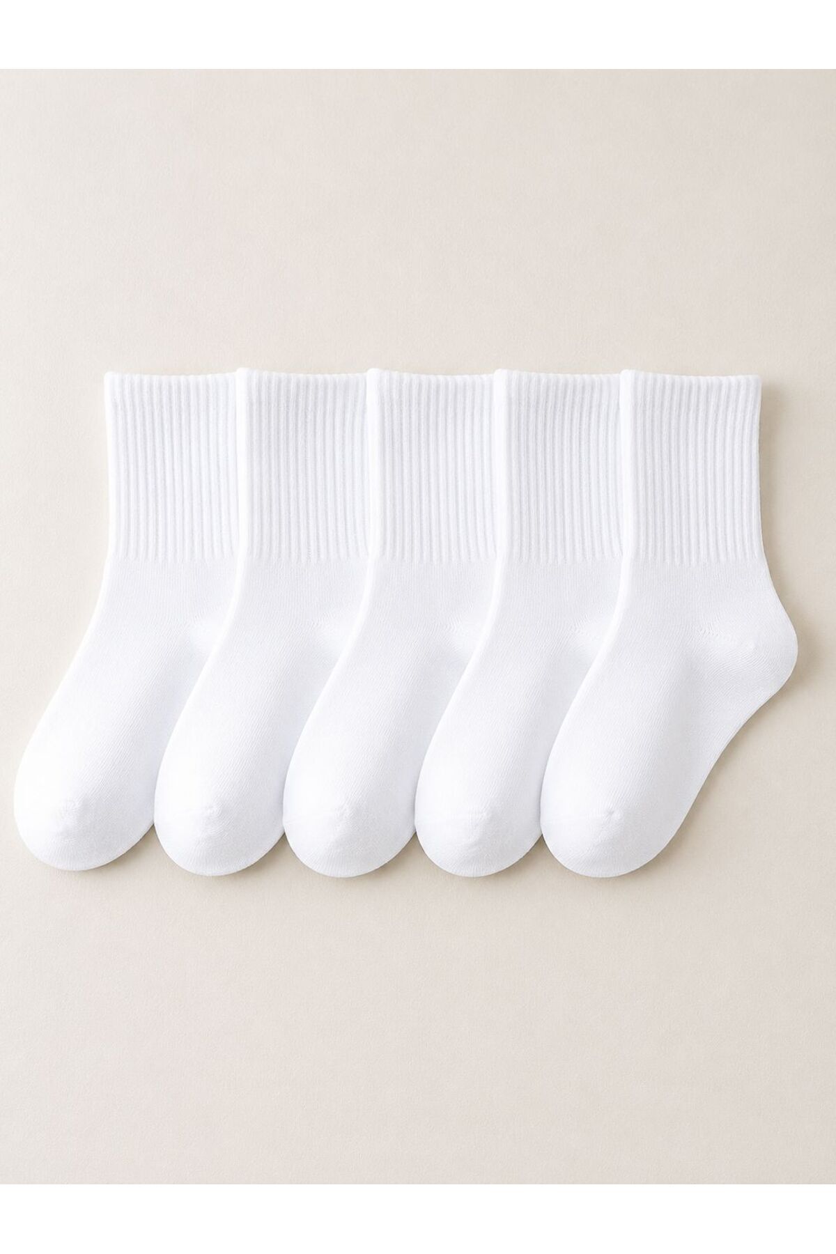 Sky Socks 8'li Ekonomik Paket Beyaz Pamuklu Unisex Tenis Çorap Seti görsel 4