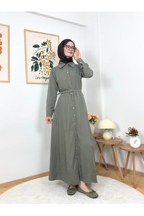 ARZU SEMA Larezza Kemer Detaylı Gömlek Elbise