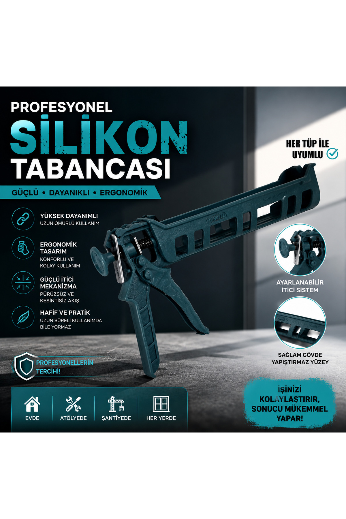 NALBURON Genel Markalar Plastik Silikon Tabancası Yeşil