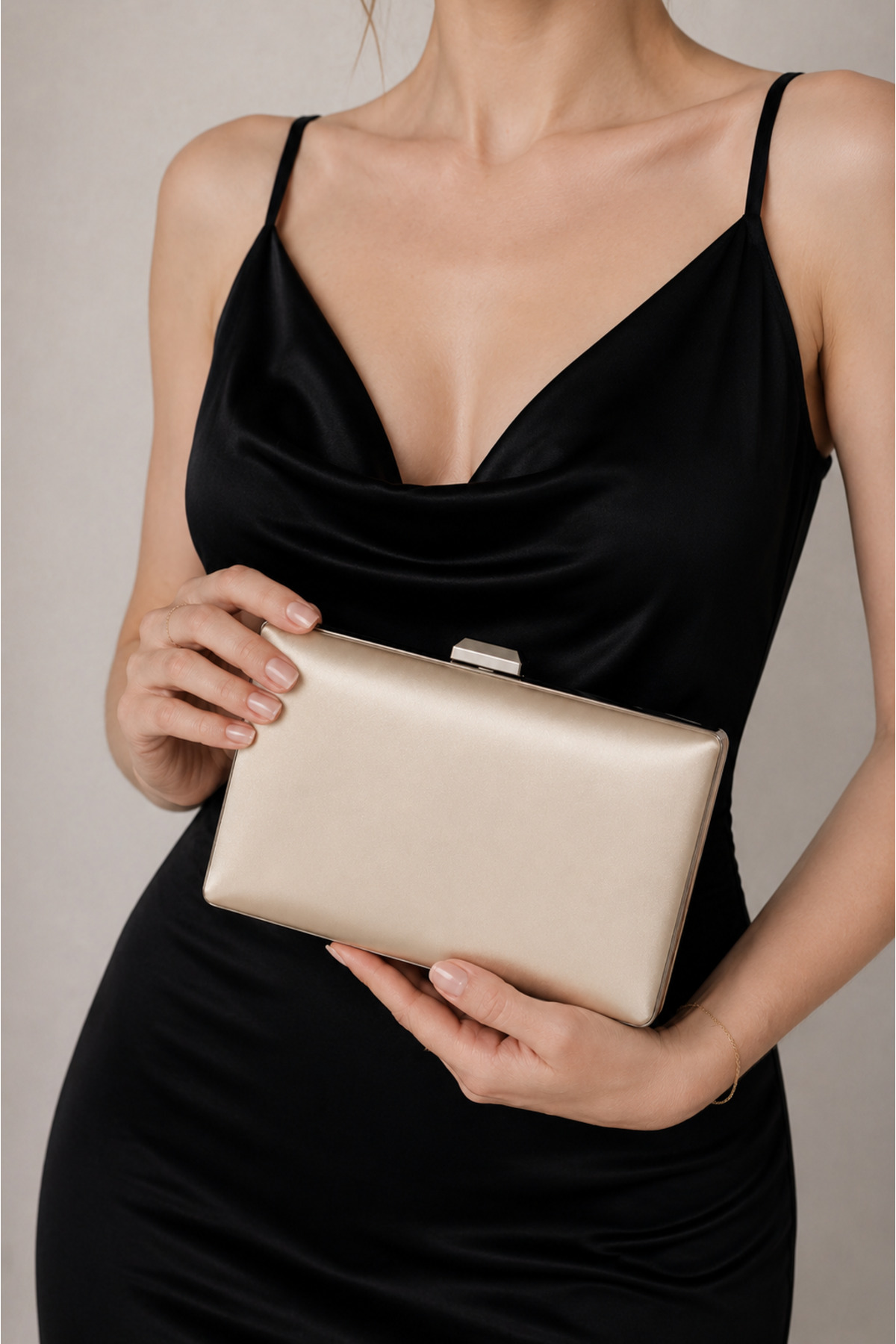 Skin Satin Women's Chain Evening Dress Bag Clutch Portfolio Bag
