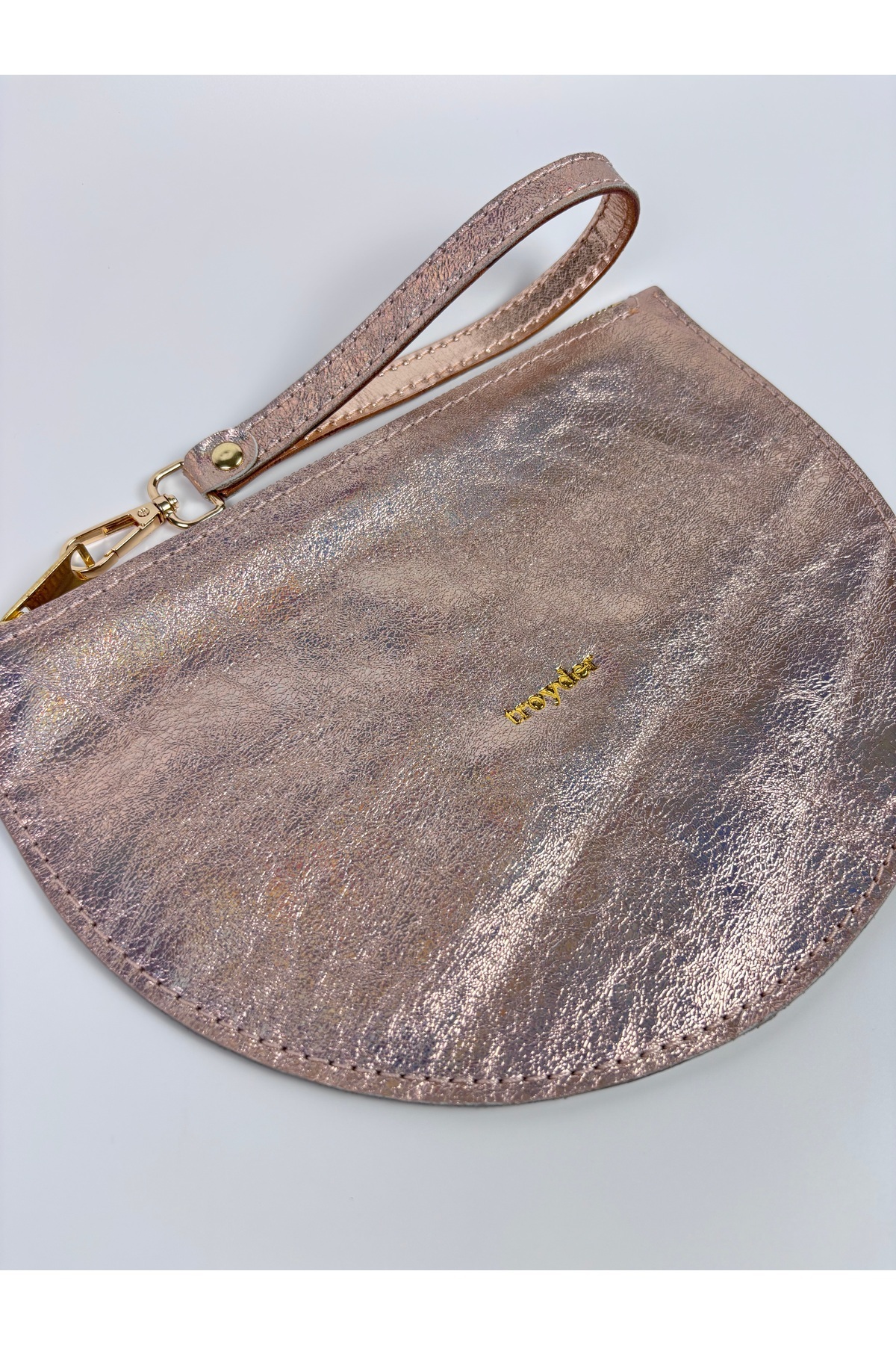 TROYDER Hakiki Deri Clutch/Portföy Çanta Parlak görsel 2