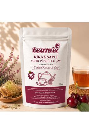 teamix Kiraz saplı mısır püsküllü bitkisel karışımlı çay 20 süzen doypack amb...