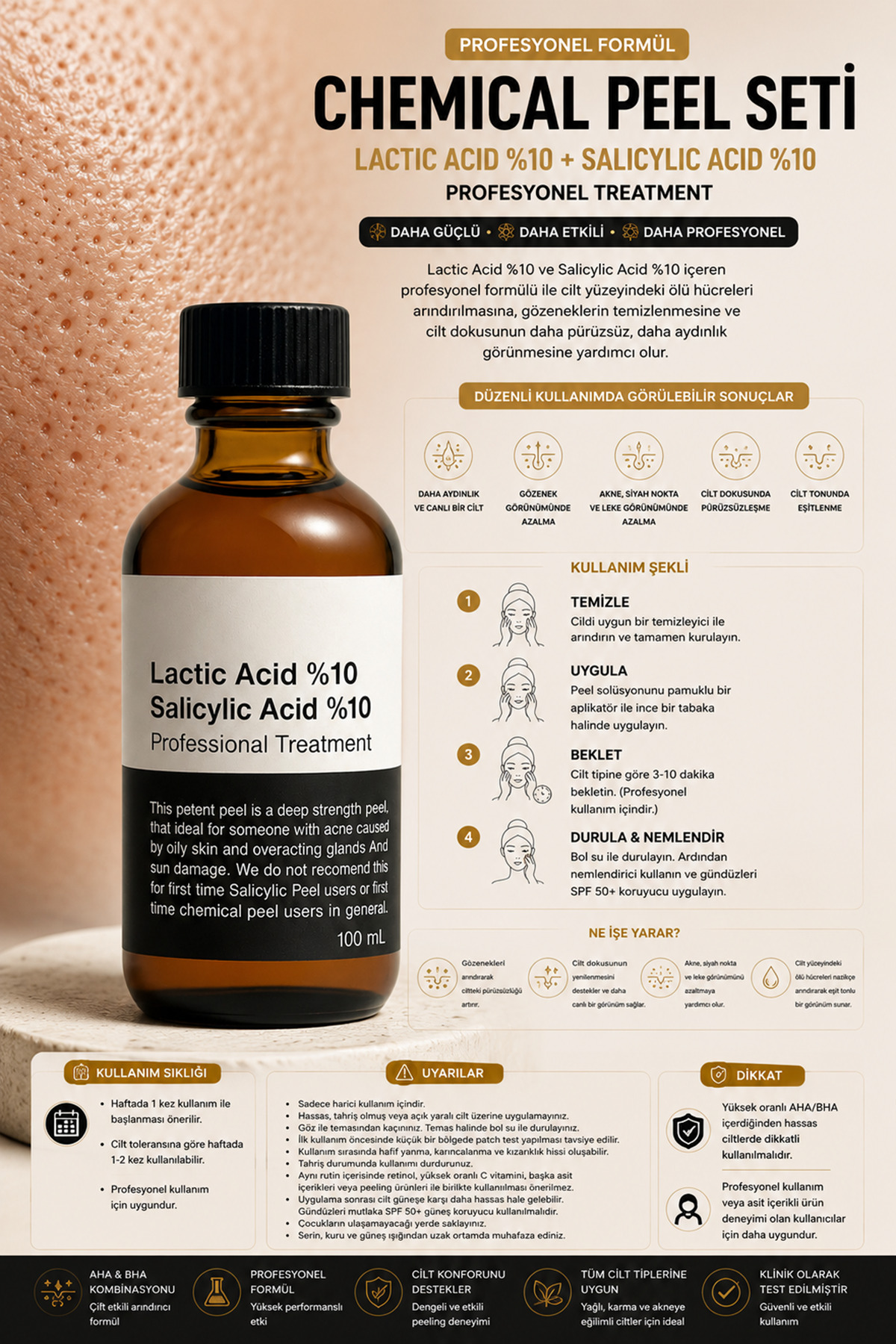 لایه بردار هیبریدی یک فرمول لایه بردار حرفه ای حاوی اسید لاکتیک و اسید سالیسیلیک قوی است که برای مبارزه با آکنه، جوش های سرسیاه و لکه ها طراحی شده است — pqmz — تصویر 4 از 8