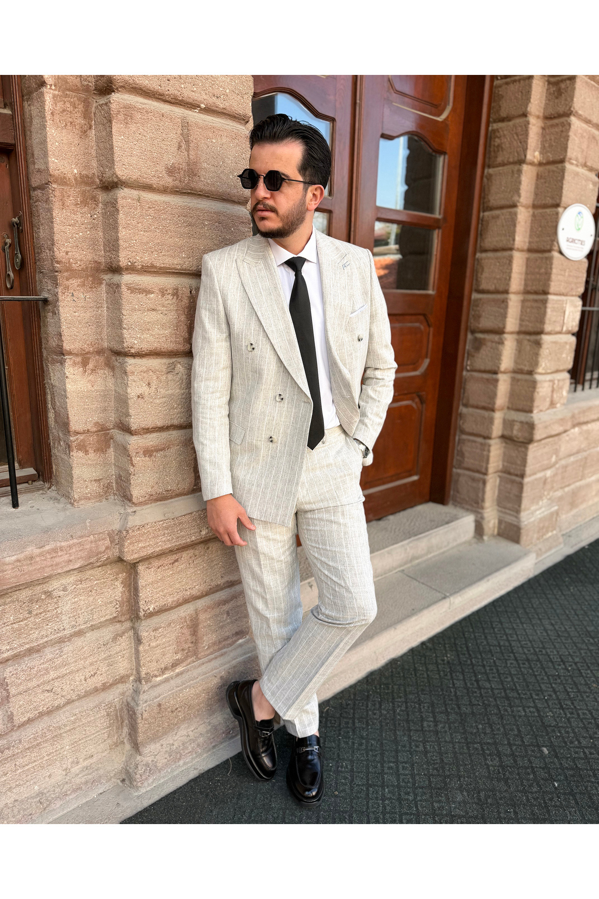 کت و شلوار دوگانه مردانه Novara با تن طبیعی ممتاز — خاکستری 01598 — تصویر 7 از 7