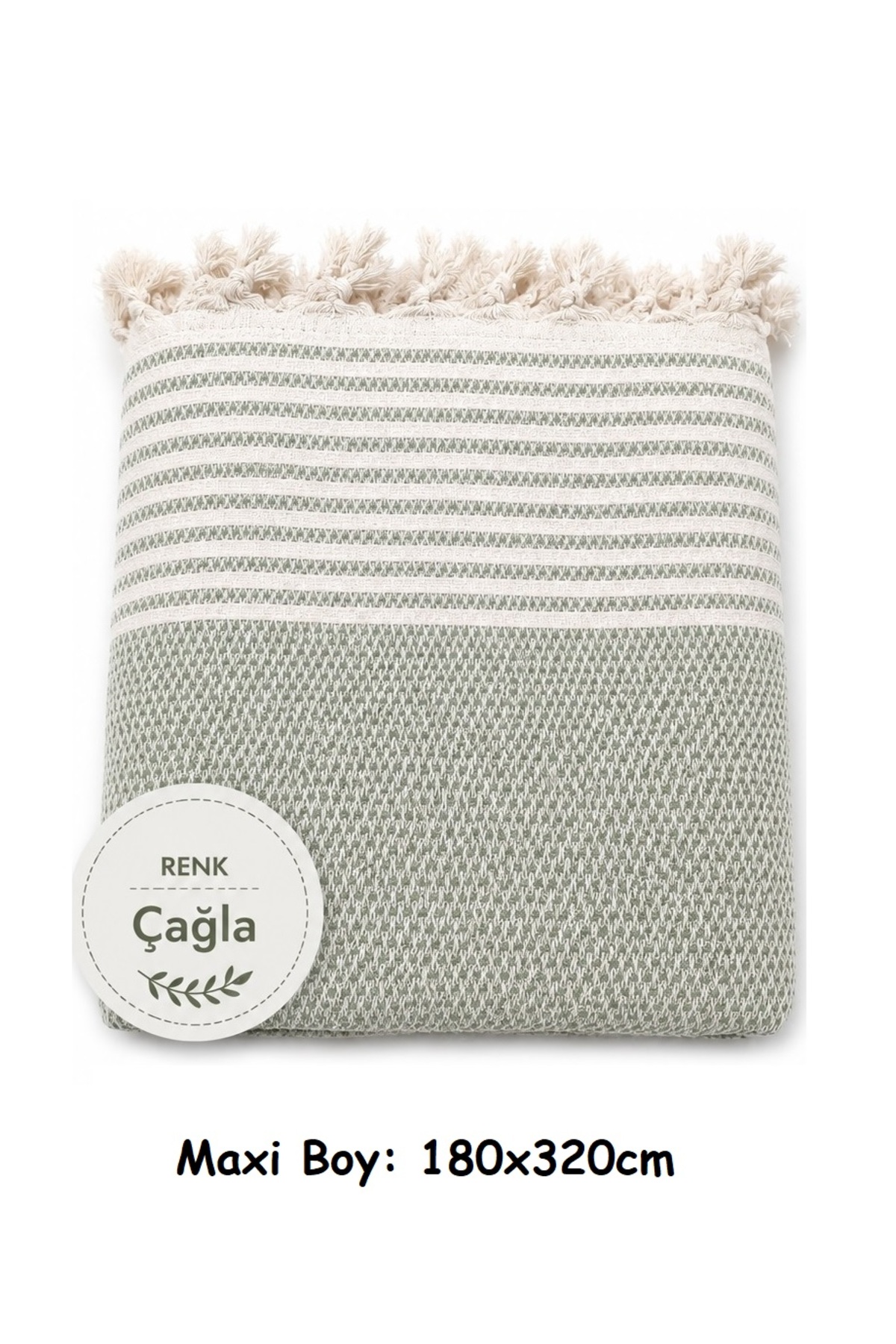 Çağla - Seat Cover Covering Cotton Non-Slip Wicker Woven Maxi Length Sleeves (180x310)