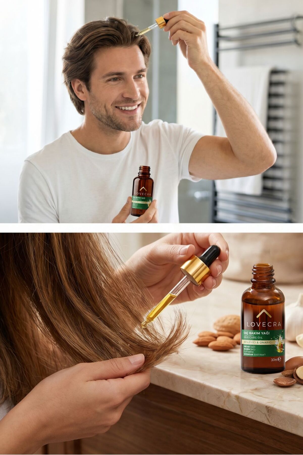 روغن مراقبت از مو، روغن بادام، روغن آرگان، ویتامین E، عصاره سیر، مغذی، تقویت‌کننده، ترمیم‌کننده، 30 میلی‌لیتر — سرم مو — تصویر 6 از 8